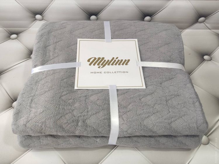 Бамбуковое пике - покрывало на кровать Mylinn Home 220x260 см серое 135162 фото
