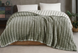 Муслинове покривало Moss Home 230x250 см Вузька смужка оливка крем 213008 фото 1