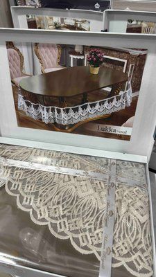 Скатертина силіконова овальна Maison Royale Lukka 160х220 см з мереживом, модель 1 217479 фото