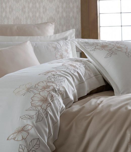 Постільна білизна Dantela Vita Embroidered Hare Bej євро 65497 фото