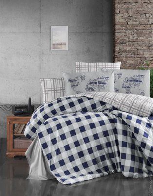Постільна білизна First Choice Edmon navy blue ранфорс de luxe євро 104621 фото