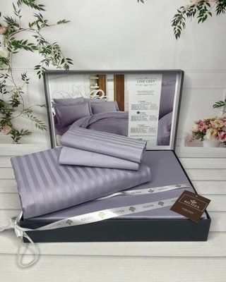Постільна білизна Belizza Line Grey сатин євро 212298 фото