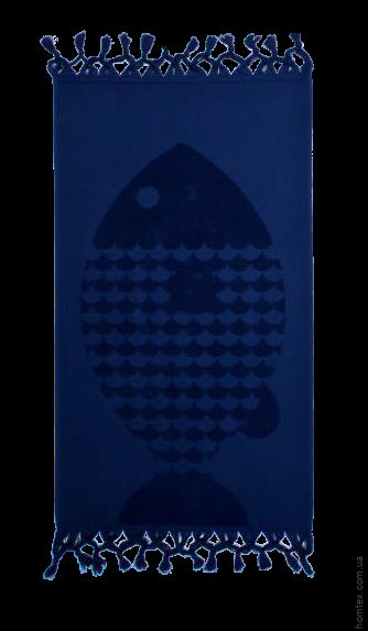 Рушник махровий Barine Fish lacivert синій 50x90 см 43867 фото
