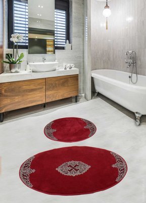 Набір килимків з гіпюром для ванної кімнати Diva Nice Silver 60x100+50x60 см 106882 фото