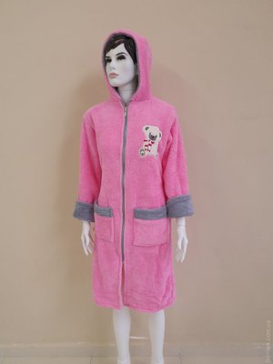 Жіночий халат Zeron Welsoft рожевий на блискавці 125172 фото