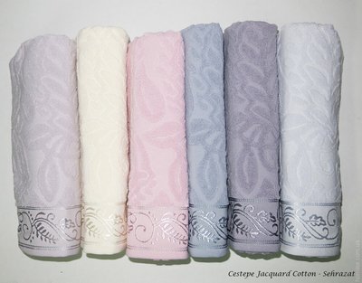 Набор махровых полотенец Cestepe Cotton Jacquard Sehrazat из 6 штук 50х90 см 78882 фото