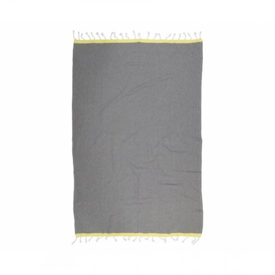 Полотенце Barine Pestemal - Basak Grey-Yellow серо-желтое 95х165 см 107058 фото