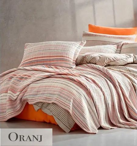 Комплект постельного белья Istanbul с покрывалом NATURALIST ORANJ евро 124018 фото