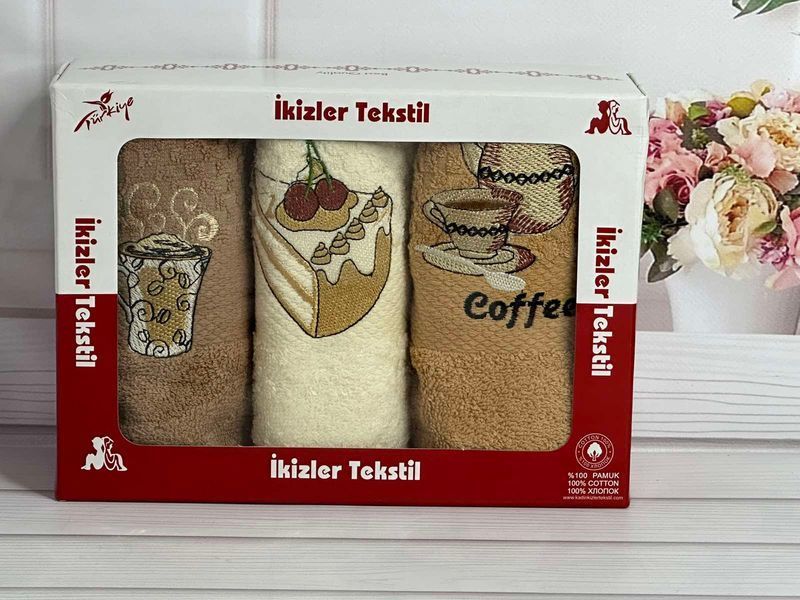 Набір кухонних махрових рушників Ikizler з 3 шт.40x60 см., модель 11 204209 фото