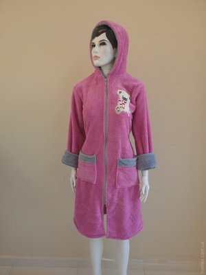 Жіночий халат Zeron Welsoft рожевий 2 на блискавці 125171 фото