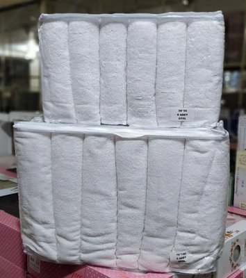 Набір махрових рушників для готелю Туреччина Havlu white з 6 шт. 50х90 см 130819 фото