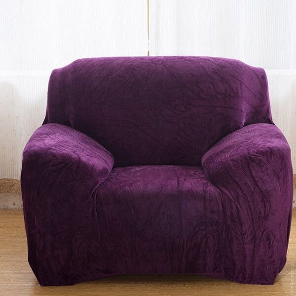 Чохол на крісло HomyTex замшевий Фіолетовий 96338 фото