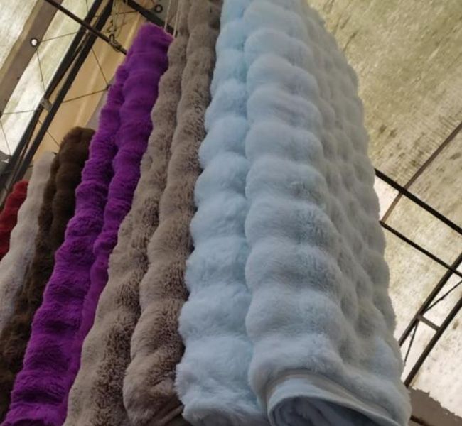 Плед - Покрывало Home Textile Sable 200x230 см с искусственного меха голубое 184890 фото