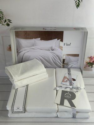 Постільна білизна Romeo Home Vial молочний сатин євро 209489 фото