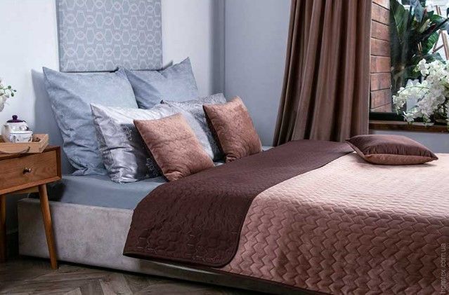 Декоративное покрывало Руно VeLour 180x220 см Cappuccino 121402 фото