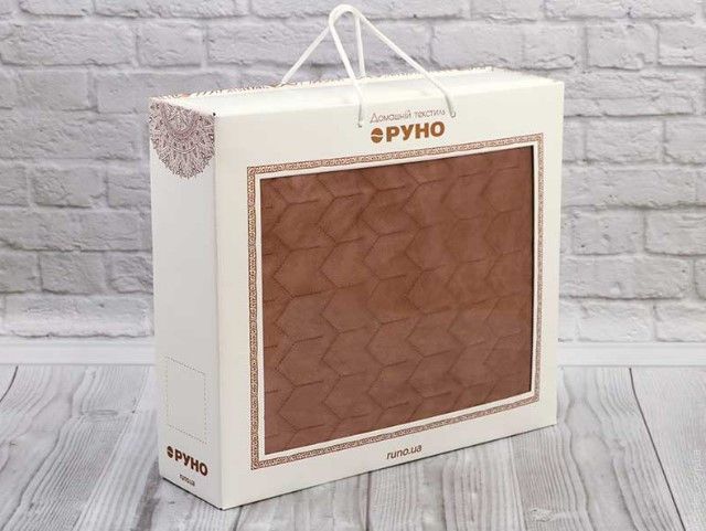 Декоративное покрывало Руно VeLour 180x220 см Cappuccino 121402 фото