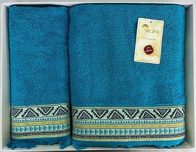 Набір рушників Arya Firuze бірюзовий 50х90 см + 70x140 см 129192 фото