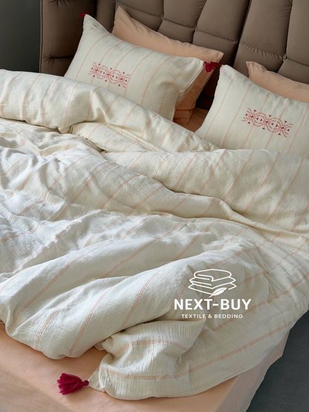 Постельное белье Istanbul Home Collection Perge Salmon из муслина, евро 200&times;220 fc39205 фото