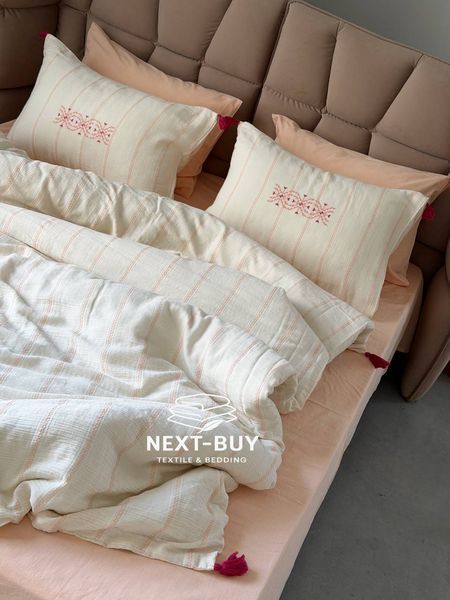 Постельное белье Istanbul Home Collection Perge Salmon из муслина, евро 200&times;220 fc39205 фото