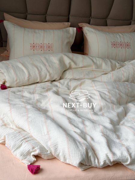 Постельное белье Istanbul Home Collection Perge Salmon из муслина, евро 200&times;220 fc39205 фото