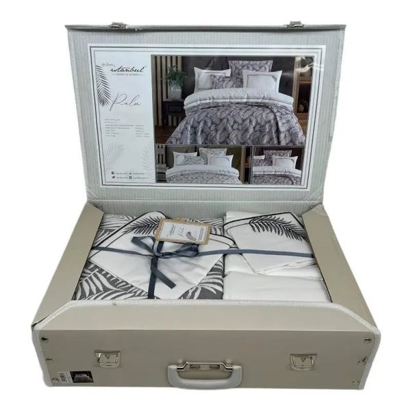 Комплект постельного белья Istanbul с покрывалом PALM GRI SET евро 124026 фото