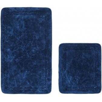 Набір килимків Arya Damaks Синій 2 предмети 60х100 см + 60x50 см 123008 фото