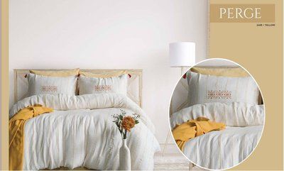 Постельное белье Istanbul Home Collection Perge Yellow из муслина, евро 200&times;220 fc39199 фото