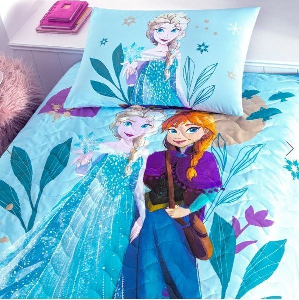 Покривало TAC Disney Frozen Flower Power 160x220 см з наволочкою 197361 фото