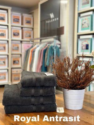 Махровое полотенце Tac Royal micro cotton Antrasit 70х140 см 203783 фото