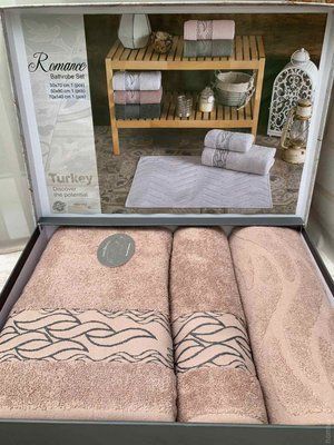 Набір рушників Coton Delux Romance із 3-х штук пудрове 139032 фото