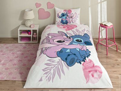 Постільна білизна TAC Ranforce Disney Lilo & Stitch дитяча з простирадлом на гумці 202192 фото
