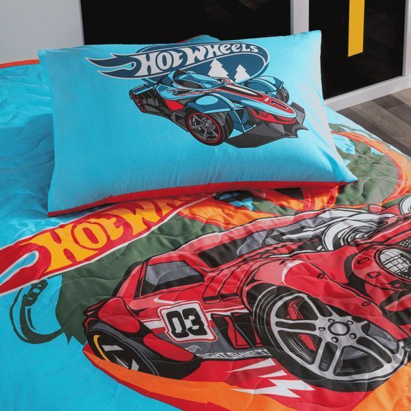 Покрывало TAC Disney Hot Wheels Race 160x220 см с наволочкой 196794	 фото