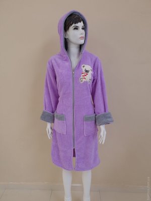 Жіночий халат Zeron Welsoft фіолетовий на блискавці 125166 фото