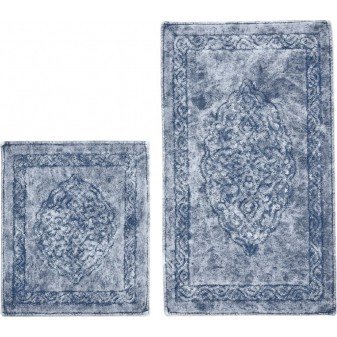Набір килимків Arya Damaks Блакитний 2 предмети 60х100 см + 60x50 см 123006 фото