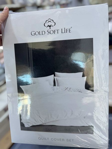 Постільна білизна страйп ранфорс Gold Soft Life біле євро 215927 фото