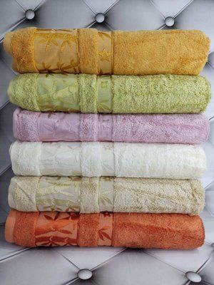 Набор махровых бамбуковых полотенец Pupilla из 6 - ти шт. 50х90 см, модель 4 168114 фото