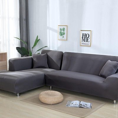 Набор чехлов HomyTex на угловой диван 3.2 эластичный серый 183015 фото