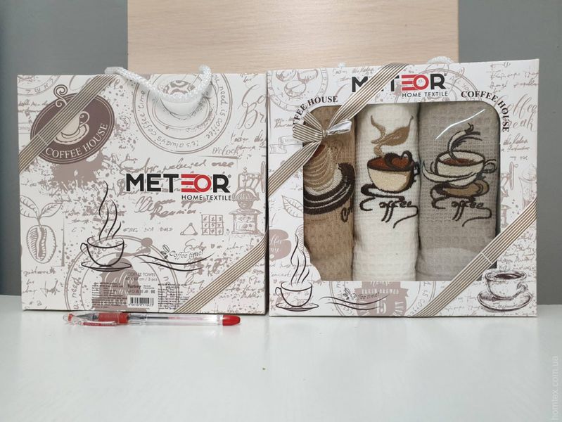Набір вафельних рушників для кухні Meteor з 3-х штук 40x60 см, модель 27 116934 фото