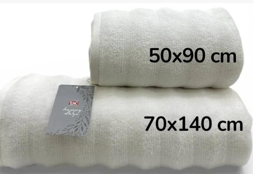 Махровий рушник Tac Tanes micro cotton Krem 50х90 см 218372 фото