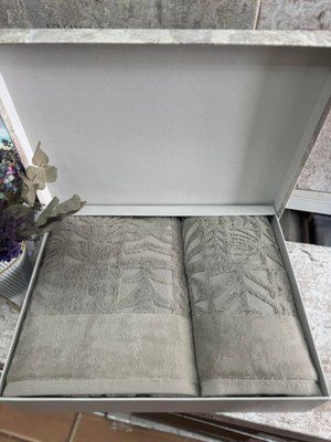 Набор махровых полотенец из 2-х штук Sikel жаккардовые 50x90+70x140 см, модель 2 208235 фото