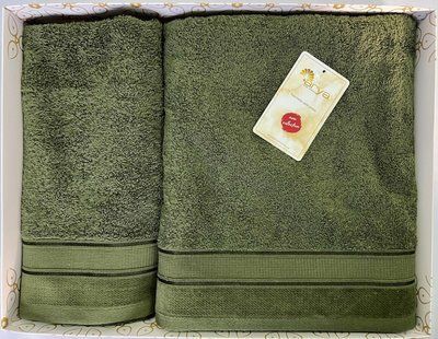 Набір рушників Arya Elena чорно-зелений 50х90 см + 70x140 см 129188 фото