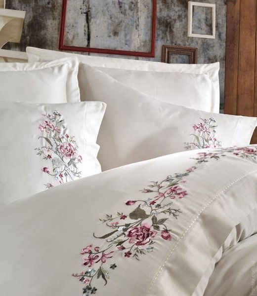 Постельное белье Dantela Vita Embroidered Efsa krem евро 65487 фото
