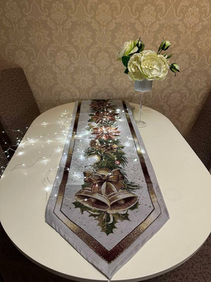 Раннер - дорожка на стол новогодний Verolli 35x185 см, модель 2 203061 фото
