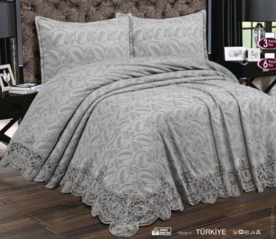 Покривало Hasutex Nigar grey 240x260 см з наволочками 50х70 см 198938 фото