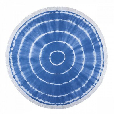 Полотенце Barine Pestemal Swirl Roundie Blue D-150 см 73172 фото
