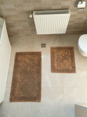 Набор хлопковых ковриков для ванной Zeron Vintage Mosaic из 2-х штук 50х60 см + 60х100 см коричневый 202015 фото