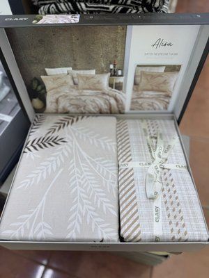 Постільна білизна сатин Aran Clasy Alisa євро 215851 фото