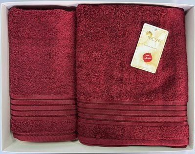 Набір рушників Arya Dophne бордовий 50х90 см + 70x140 см 129181 фото