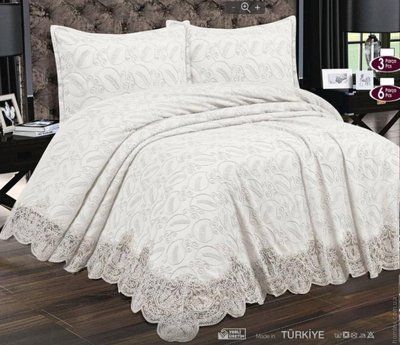 Покривало Hasutex Nigar cream 240x260 см з наволочками 50х70 см 198939 фото