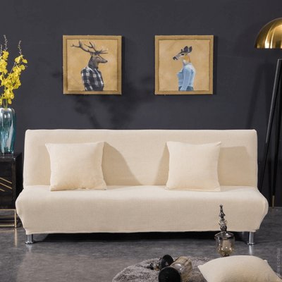 Чохол на двомісний диван Жаккардовий HomyTex Кремовий 122757 фото